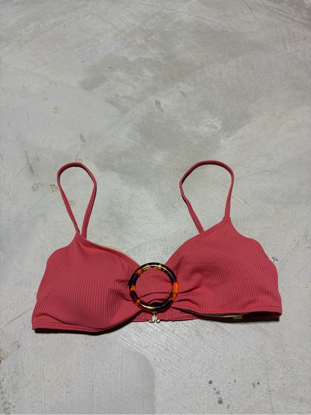 Summersalt Ribbed Bikini Top with Tortoiseshell Ring 6